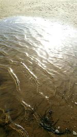 Close-up of sea against sky at sunset