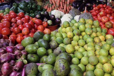 Full frame shot of fruits at market