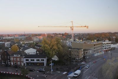 View of cityscape against clear sky