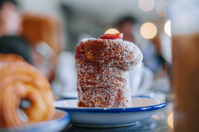 Close-up of dessert in plate