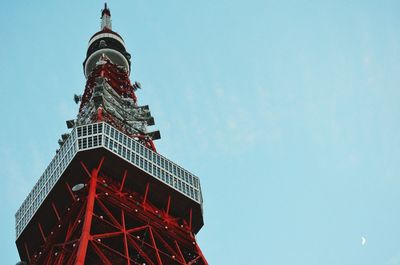 Low angle view of tower against clear sky