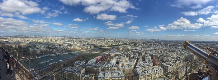 High angle view of cityscape against sky