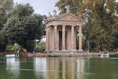 View of castle by lake