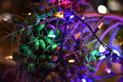 Close-up of illuminated lighting equipment