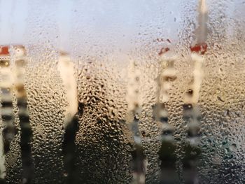 Close-up of wet glass window