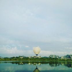 Hot air balloon against sky