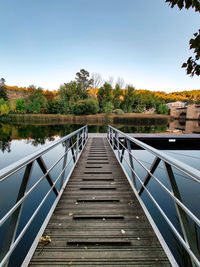 Low angle view of bridge against clear sky