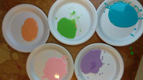 High angle view of breakfast on table
