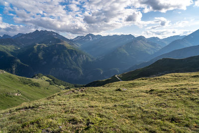 Scenic view of mountains against sky