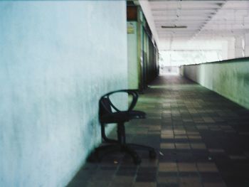 Empty corridor along walls