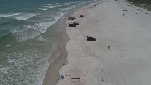 Panoramic view of people on beach