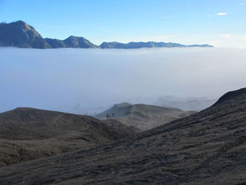 Scenic view of arid landscape against sky