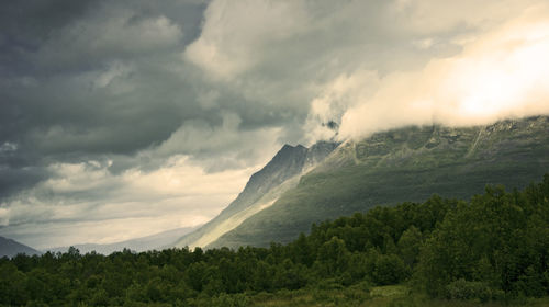 Scenic view of mountains against sky