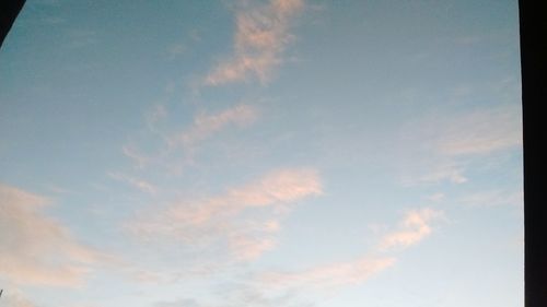 Low angle view of sky during sunset