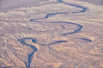 Aerial view from airplane over colorado utah rocky mountains, usa.