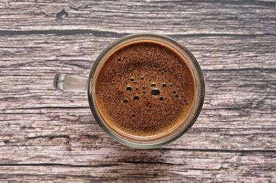 Directly above shot of coffee on table