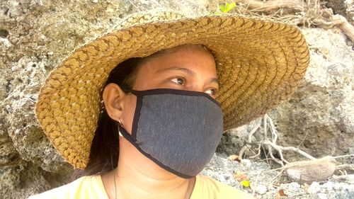 Portrait of woman wearing hat