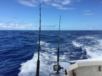Scenic view of seascape against cloudy sky