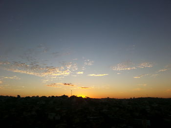 View of cityscape at sunset