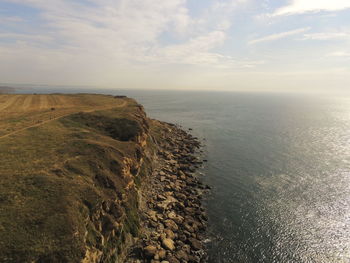 High angle view of sea against sky