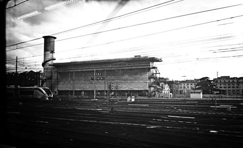 Railroad tracks against sky