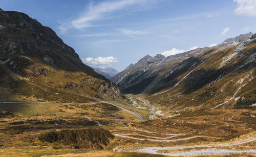 Scenic view of mountains against sky