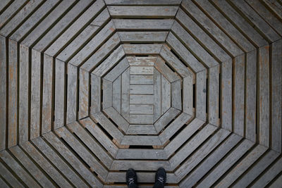 Octagon wooden ground from above