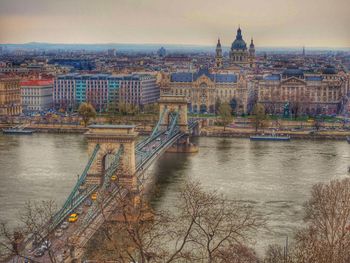 View of bridge over river