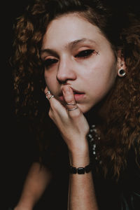 Close-up portrait of a beautiful young woman