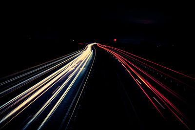 Light trails on highway at night