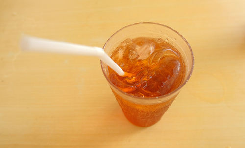 Close-up of ice cream on table