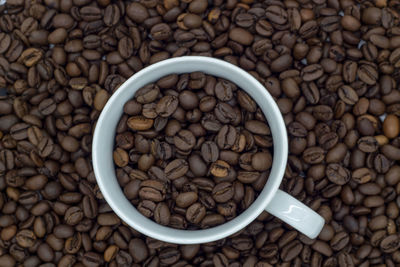 High angle view of coffee beans