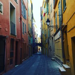 Narrow alley in city