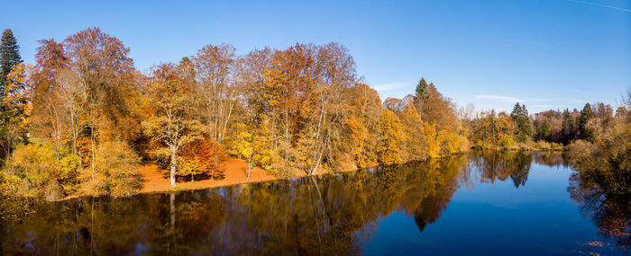 Reflection of trees on lake during autumn