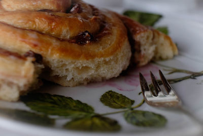 Close-up of food served in plate