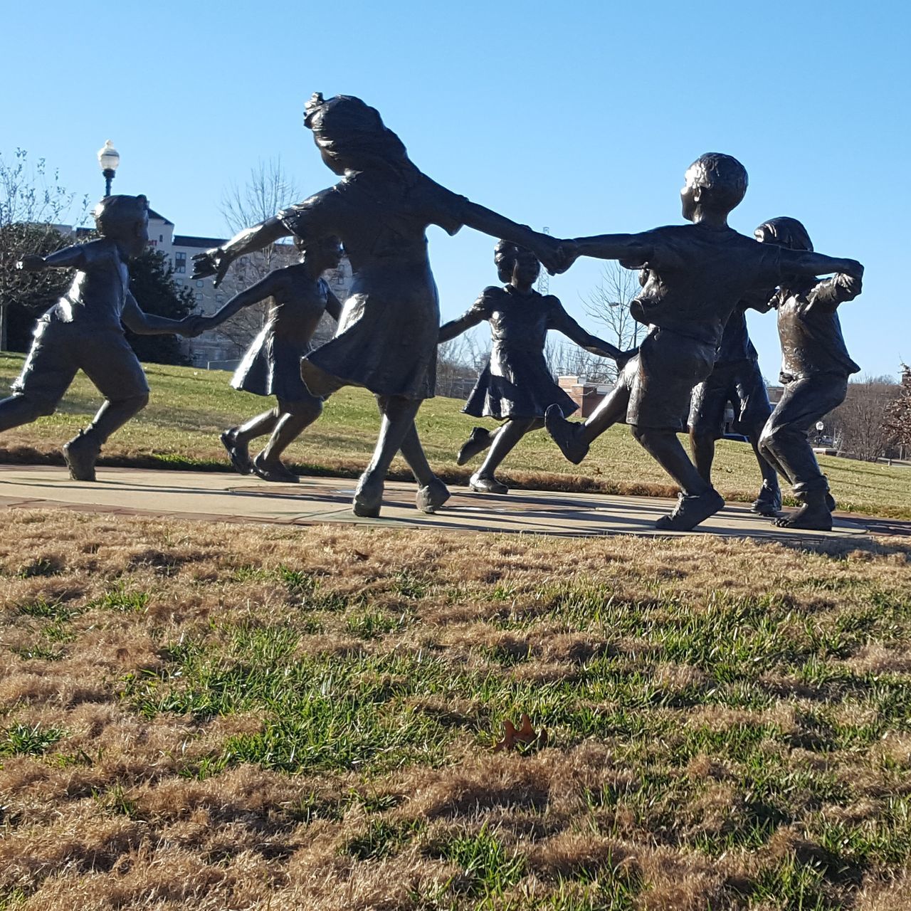 Love where you live Spartanburg, SC lets go for a walk Ring around the Rosie statues