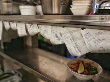 High angle view of food on tray