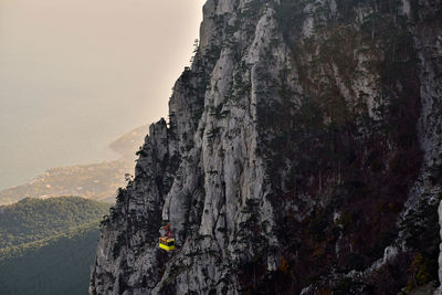 Scenic view of tree mountains against sky