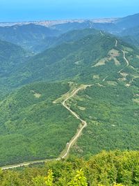 High angle view of landscape against sky