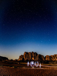 Scenic view of star field against clear sky at night