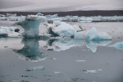 Glaciers on lagoon