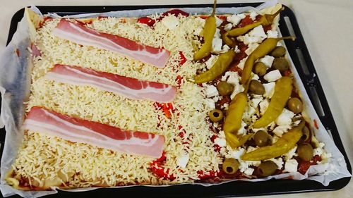 High angle view of cake