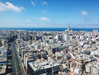 High angle view of city