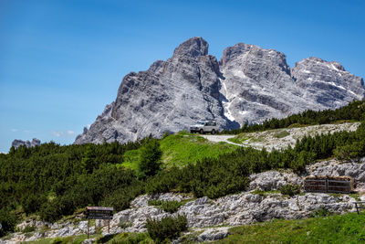 Scenic view of mountain against clear sky