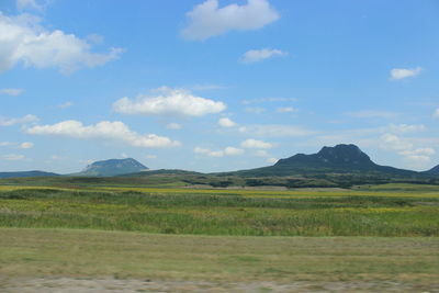 Scenic view of field against sky