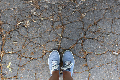 Low section of man standing on ground