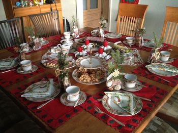 View of various objects on table