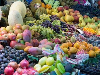 Full frame shot fruits for sale at market stall