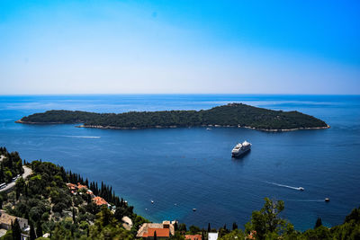 High angle view of sea against sky