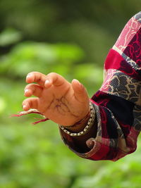 Close-up of child cute  hand